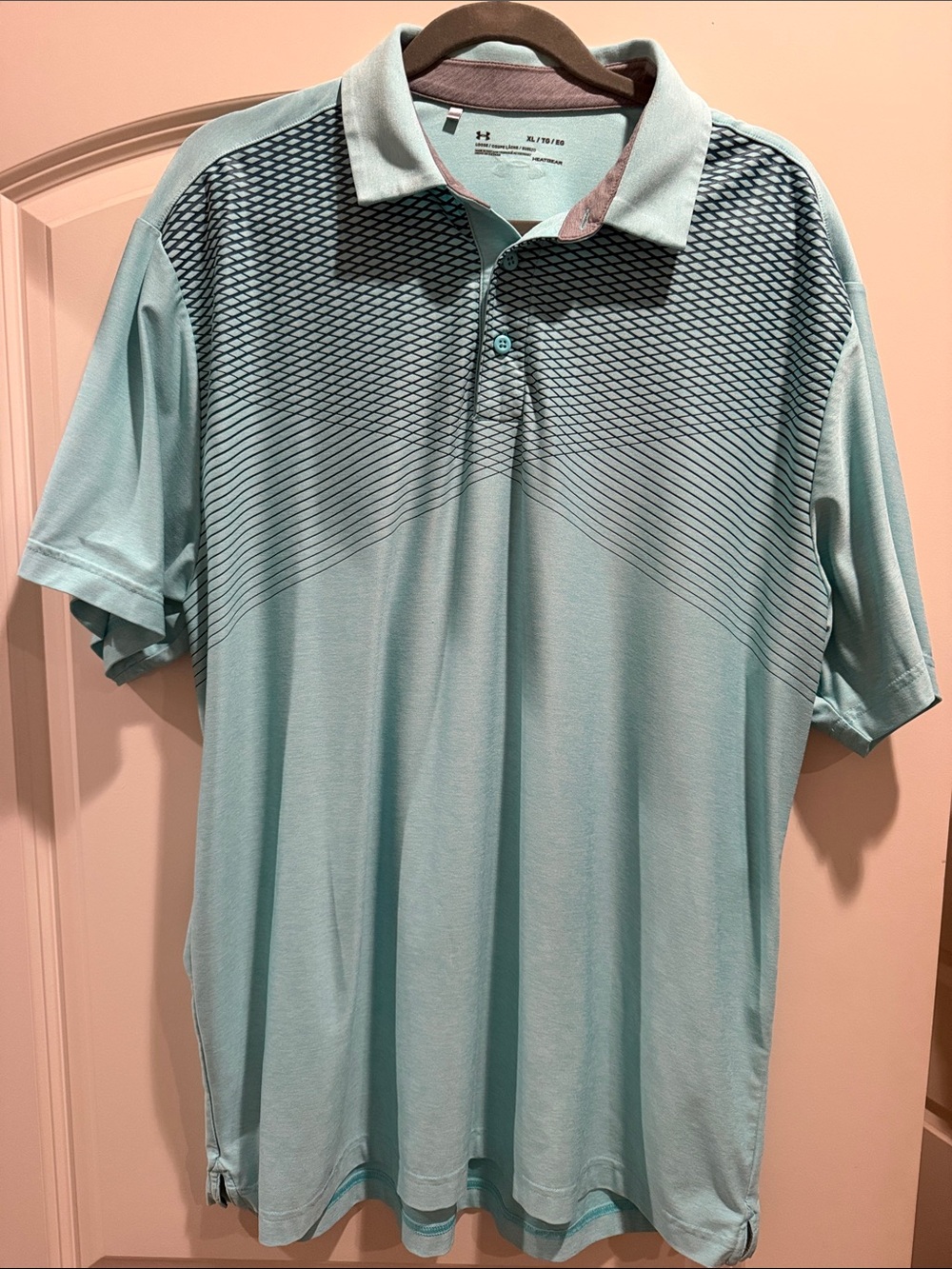 Under Armour Light Aqua Men's Performance Polo with Gradient Mesh Print